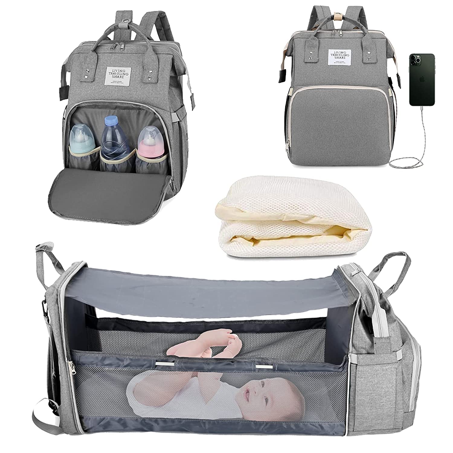 Sac à langer portatif | Berceau de voyage BabyNappy™ - Câlin Maternel